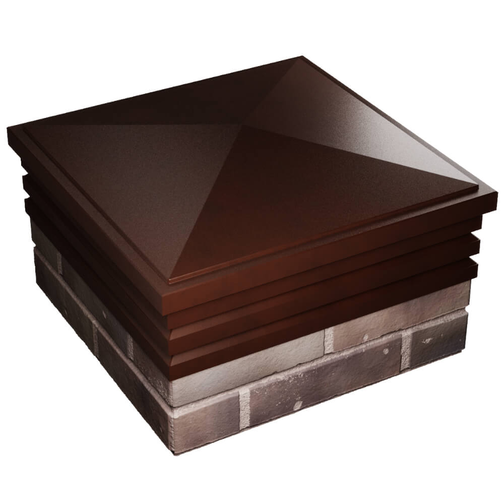 Колпак Zking Бона ХайТек Коричневый на столб 2х2 кирпича (513х513мм) в Химках фото