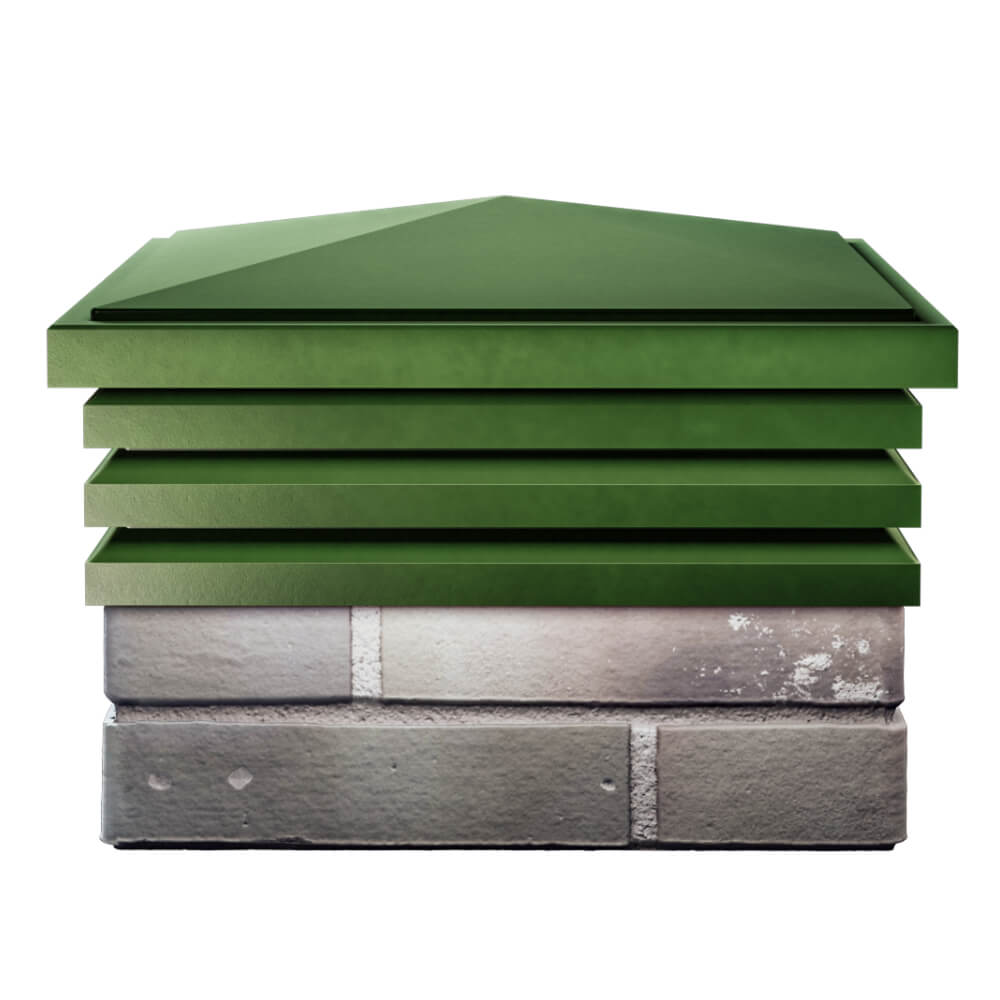 Колпак Zking Бона ХайТек Зеленый на столб 1.5х1.5 кирпича (385х385мм) Химки фото