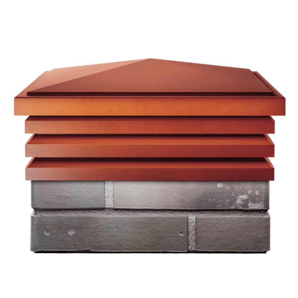 Колпак Zking Бона ХайТек Красный на столб 1.5х1.5 кирпича (385х385мм) Химки фото