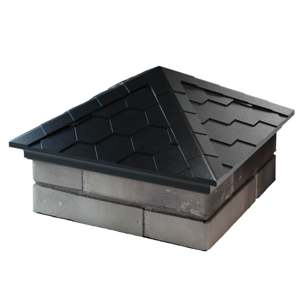 Колпак Zking Эверест Черный на столб 1.5х1.5 кирпича (390х390мм) в Химках фото