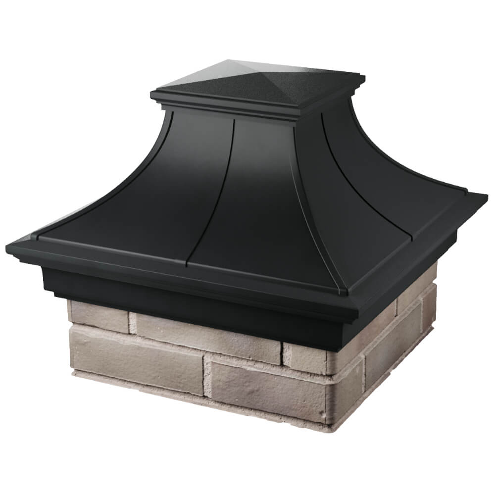 Колпак Zking Монблан Премиум Черный на столб 1.5х1.5 кирпича (385х385мм) в Химках фото
