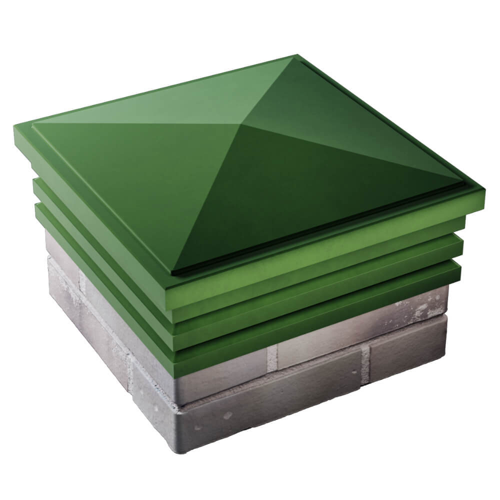 Колпак Zking Бона ХайТек Зеленый на столб 1.5х1.5 кирпича (385х385мм) в Химках фото