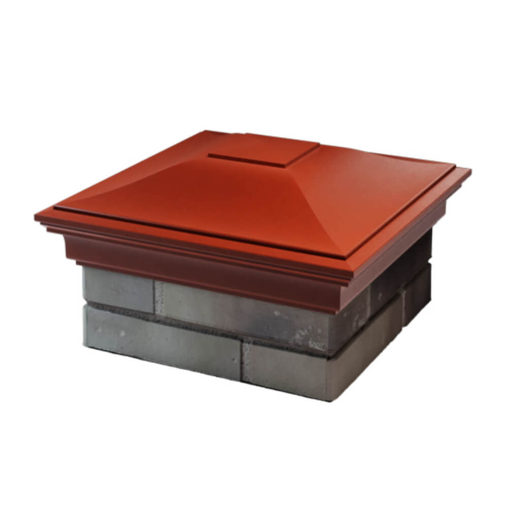 Колпак Zking Монблан Красный на столб 1.5х1.5 еврокирпича 0.7НФ (355х355мм) в Химках фото