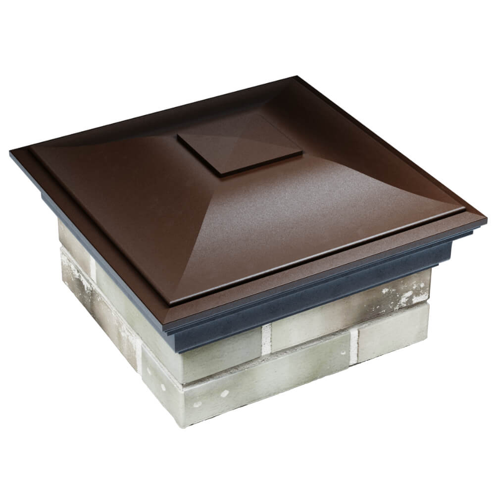 Колпак Zking Монблан Коричневый на столб 1.5х1.5 кирпича (385х385мм) в Химках фото