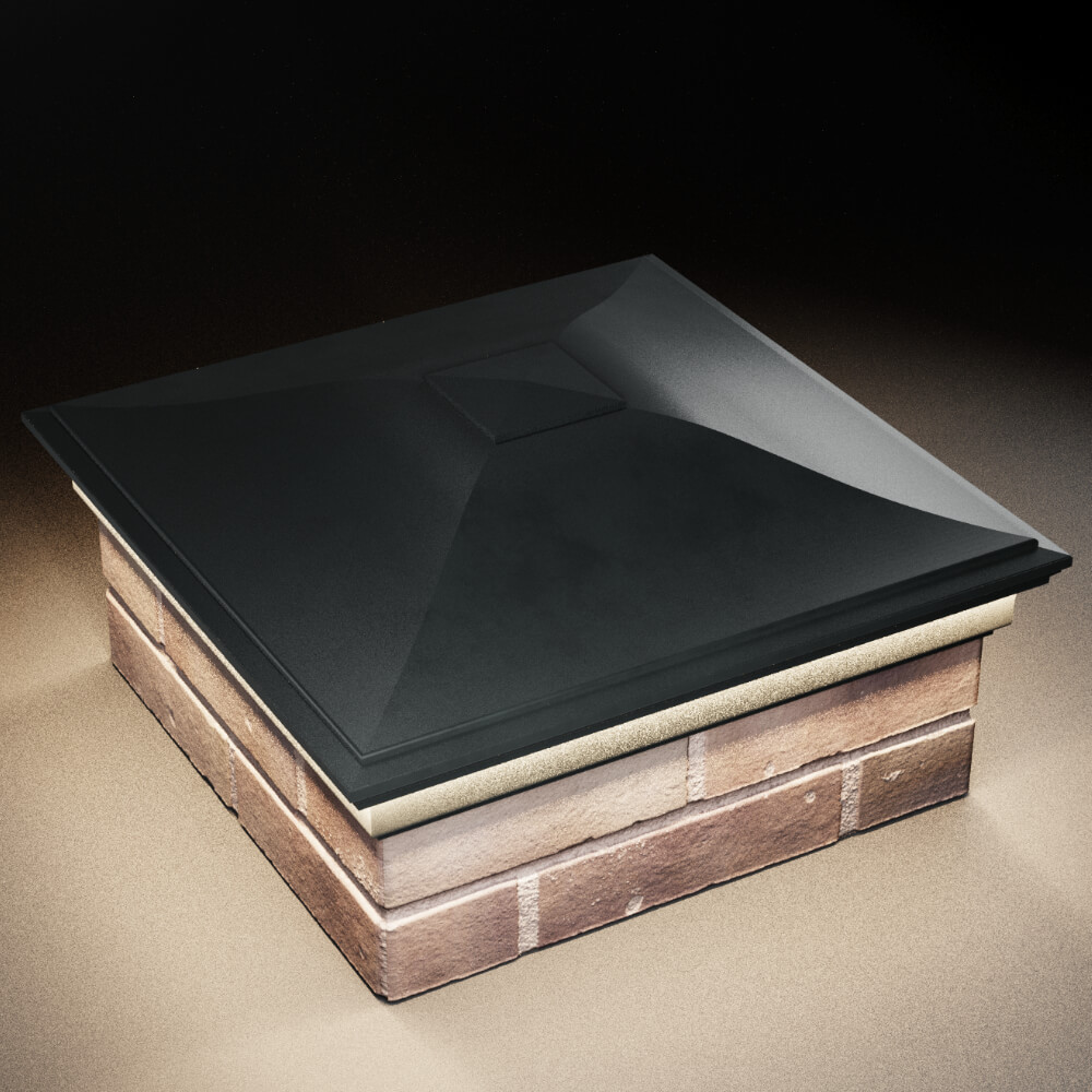 Колпак Zking Монблан Черный на столб 2х2 кирпича (515х515мм) c подсветкой в Химках фото