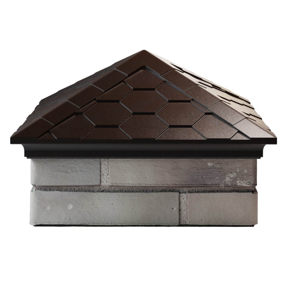 Колпак Zking Эверест Коричневый на столб 1.5х1.5 кирпича (390х390мм) Химки фото