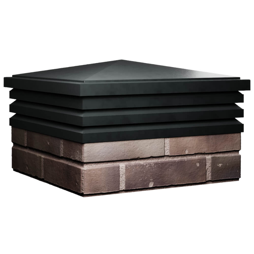 Колпак Zking Бона ХайТек Черный на столб 2х2 кирпича (513х513мм) в Химках фото