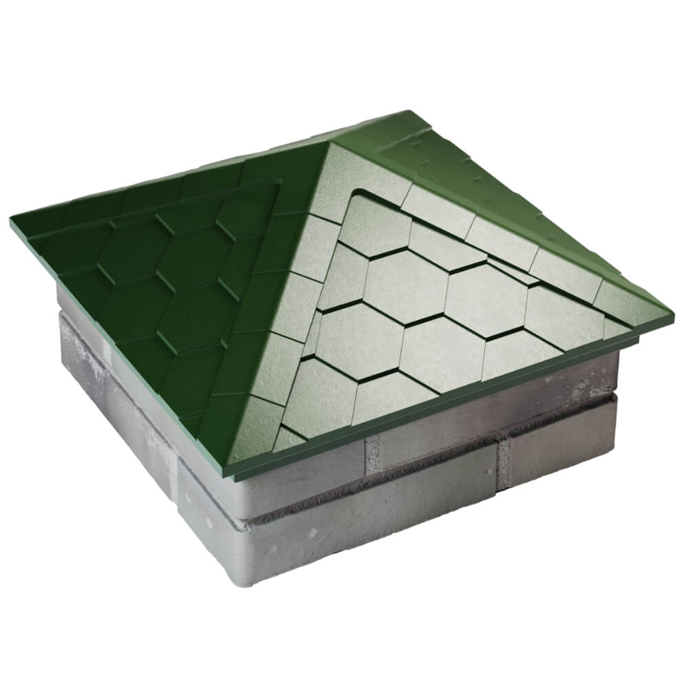 Колпак Zking Эверест Зеленый на столб 1.5х1.5 кирпича (390х390мм) в Химках фото