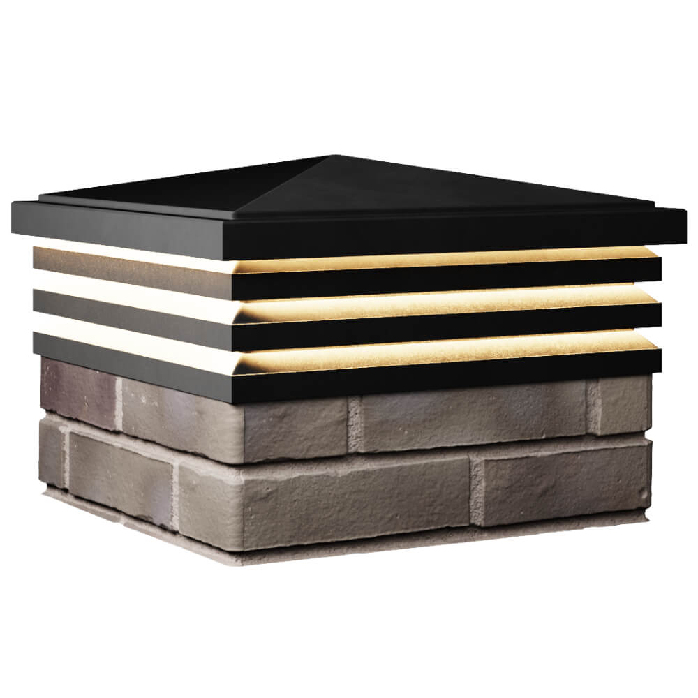 Колпак Zking Бона ХайТек Черный на столб 1.5х1.5 кирпича (385х385мм) с подсветкой в Химках фото