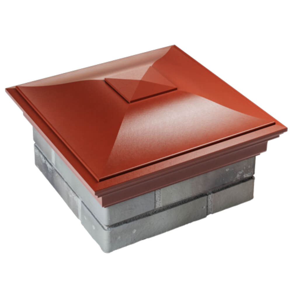 Колпак Zking Монблан Красный на столб 1.5х1.5 кирпича (385х385мм) в Химках фото