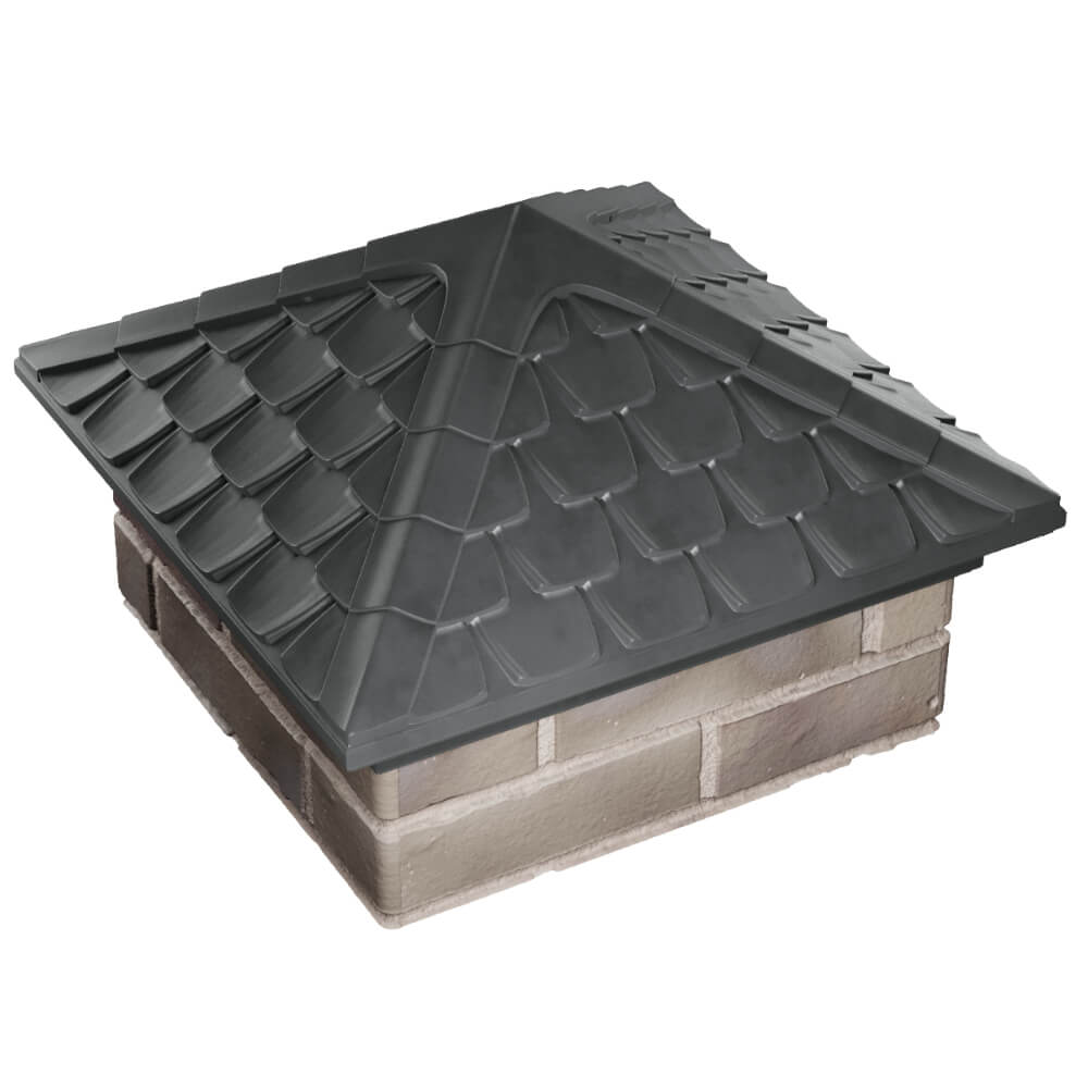 Колпак Zking Эльбрус Серый на столб 1.5х1.5 кирпича (385х385мм) в Химках фото