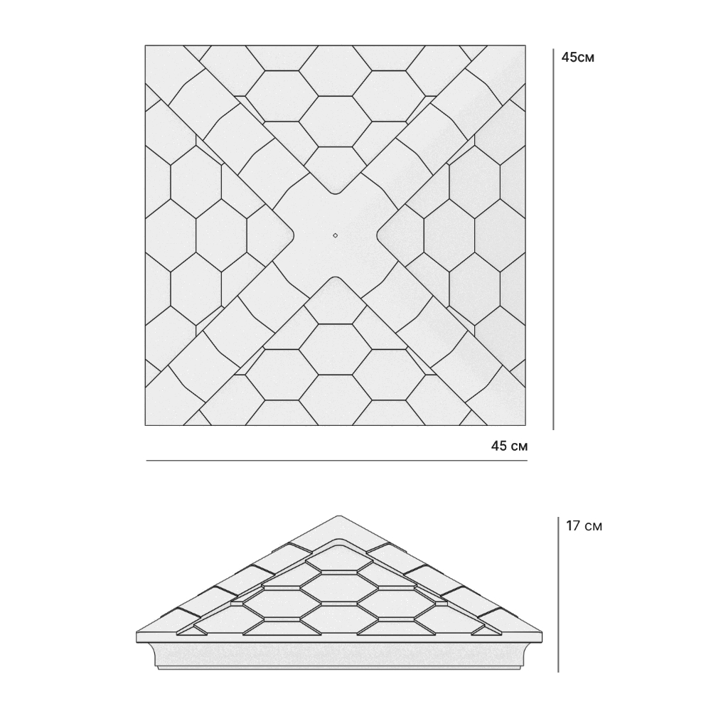 Колпак Zking Эверест Бежевый на столб 1.5х1.5 кирпича (390х390мм) в Химках фото