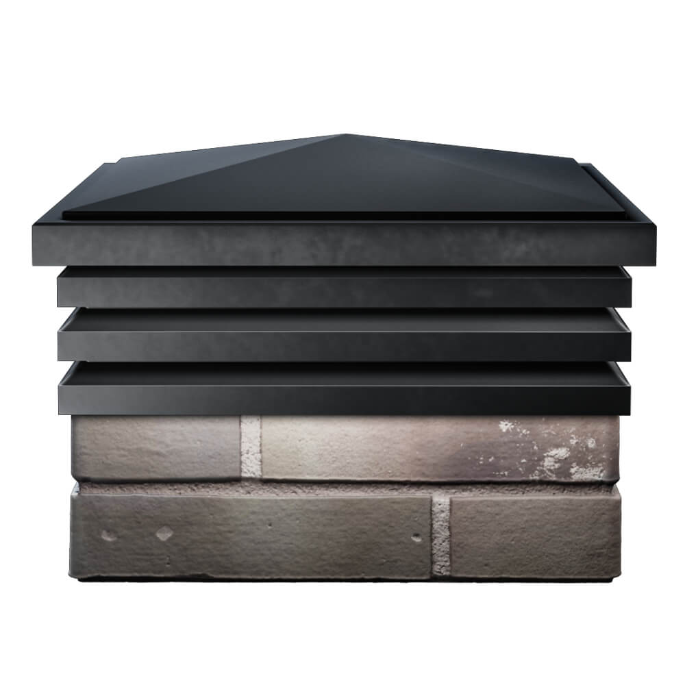 Колпак Zking Бона ХайТек Черный на столб 1.5х1.5 кирпича (385х385мм) Химки фото