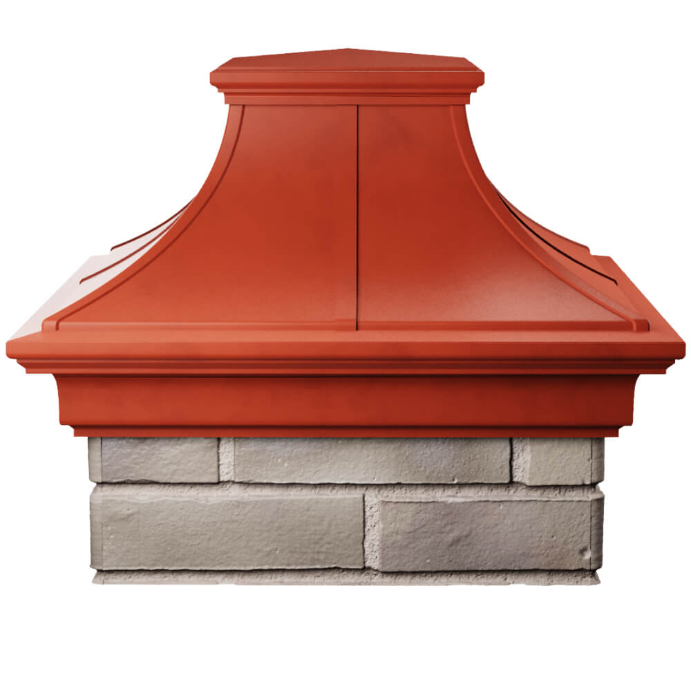 Колпак Zking Монблан Премиум Красный на столб 1.5х1.5 кирпича (385х385мм) Химки фото