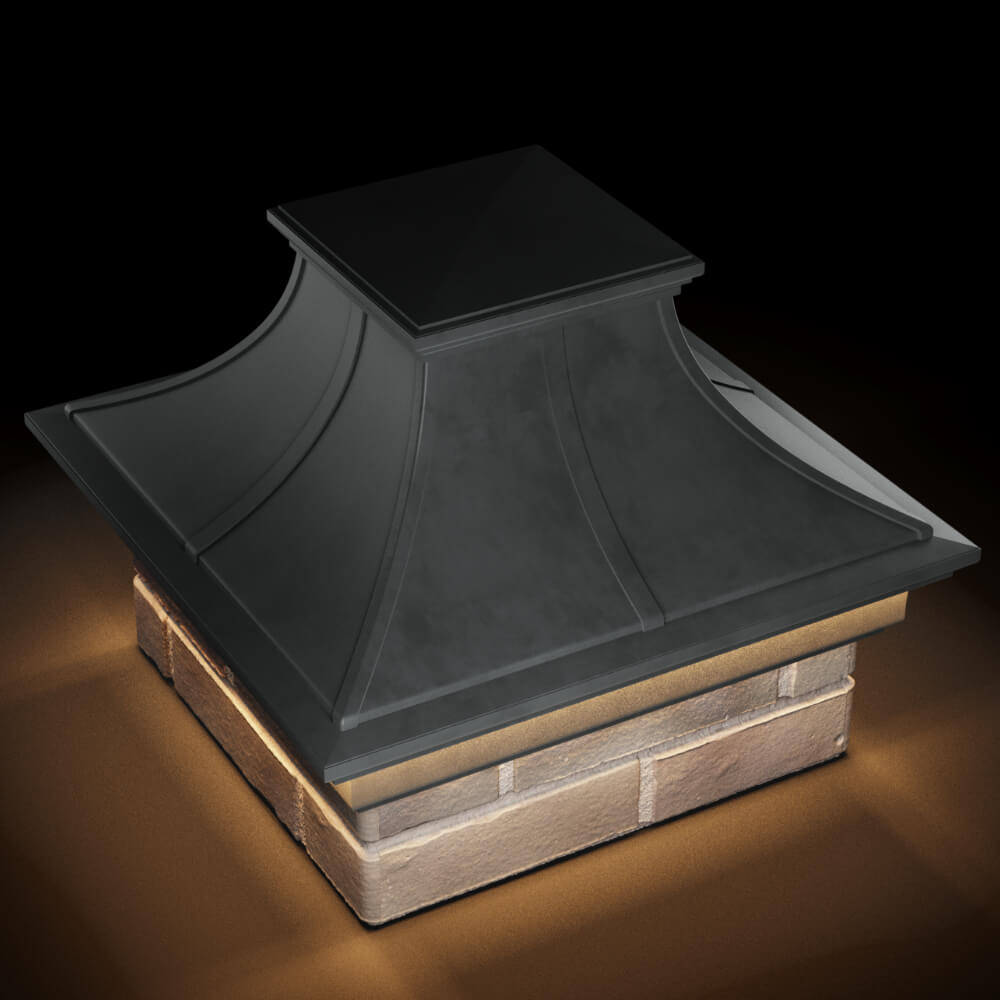 Колпак Zking Монблан Премиум Серый на столб 1.5х1.5 кирпича (385х385мм) с подсветкой в Химках фото