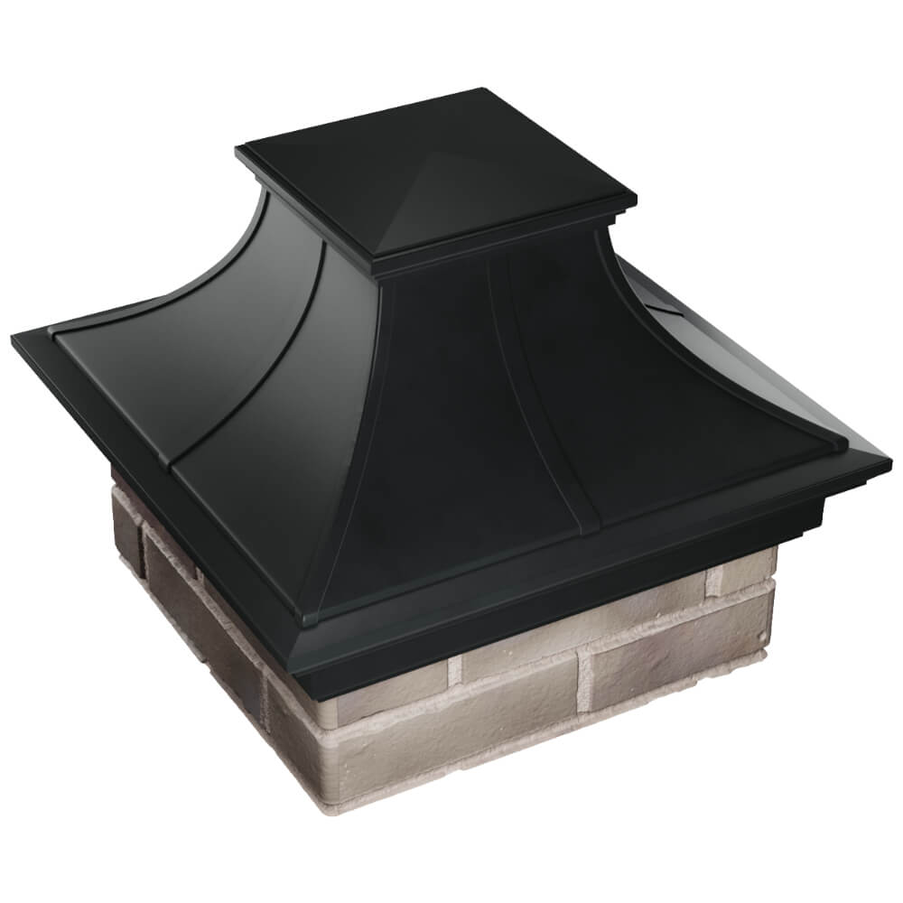 Колпак Zking Монблан Премиум Черный на столб 1.5х1.5 кирпича (385х385мм) в Химках фото