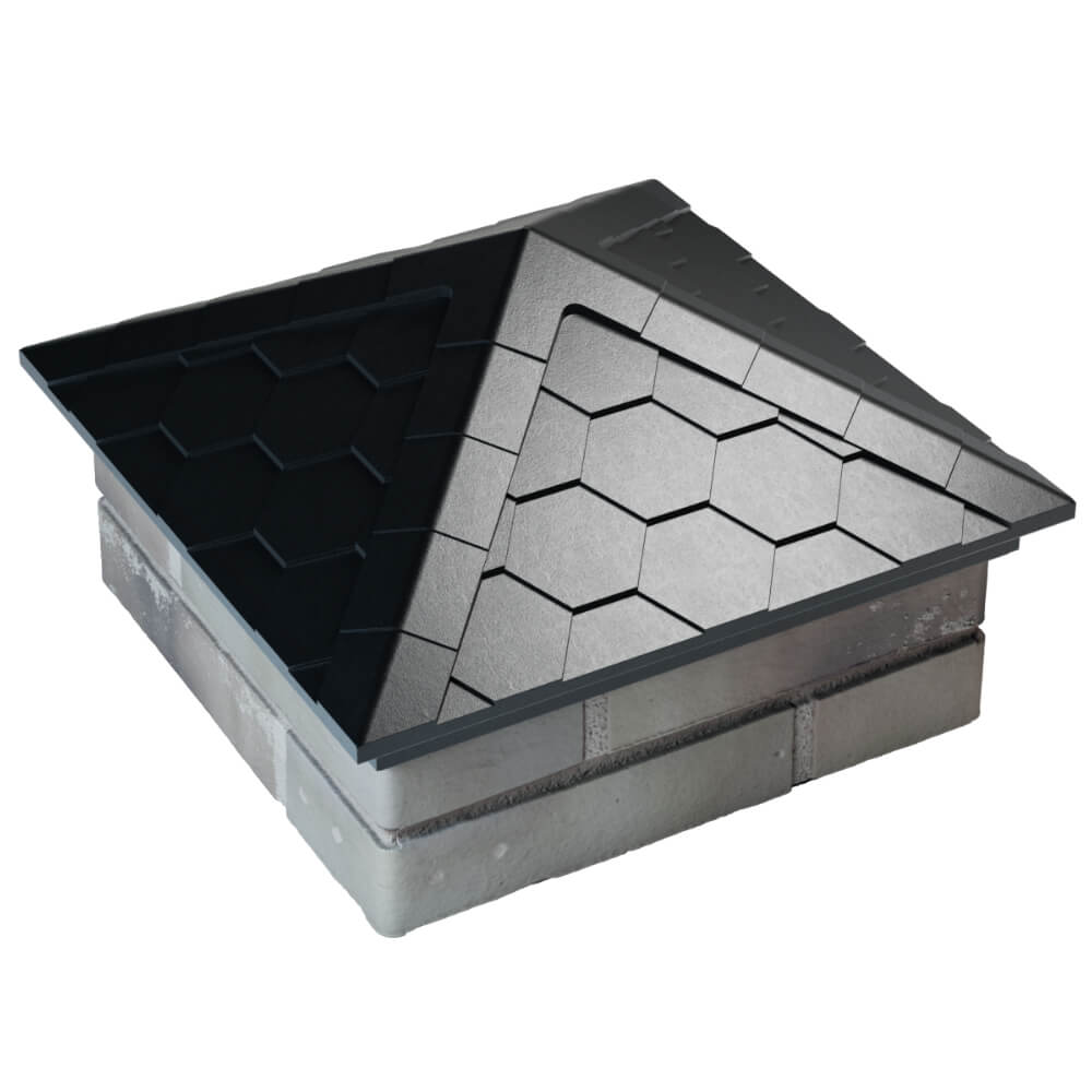 Колпак Zking Эверест Черный на столб 1.5х1.5 кирпича (390х390мм) в Химках фото