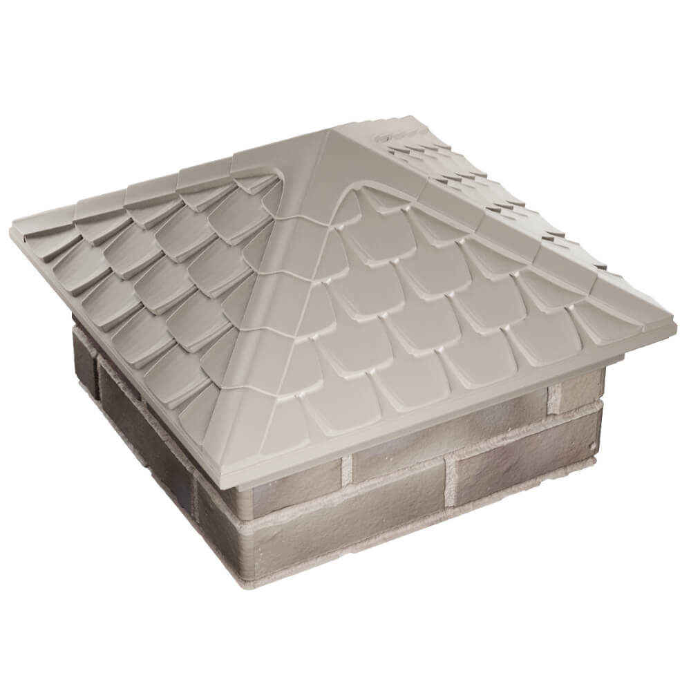 Колпак Zking Эльбрус Бежевый на столб 1.5х1.5 кирпича (385х385мм) в Химках фото