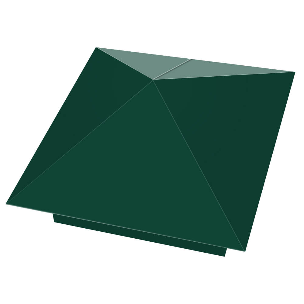 Колпак металлический 390х390мм RAL6005 Зеленый Мох заборный Химки фото