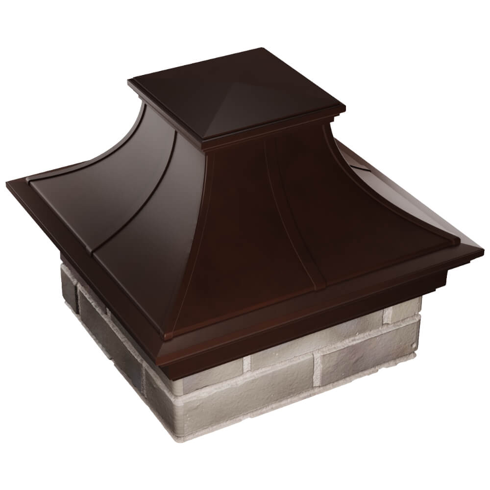 Колпак Zking Монблан Премиум Коричневый на столб 1.5х1.5 кирпича (385х385мм) в Химках фото