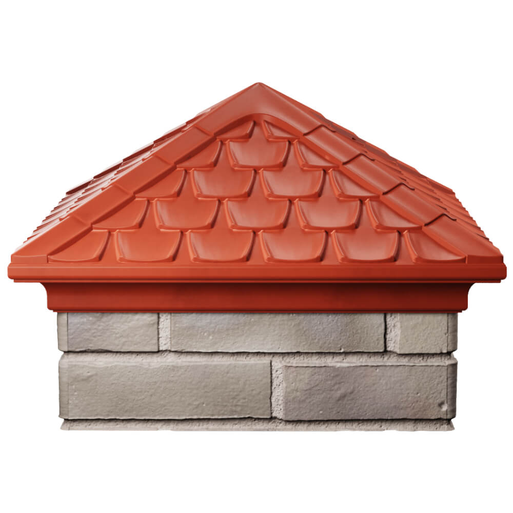 Колпак Zking Эльбрус Красный на столб 1.5х1.5 кирпича (385х385мм) Химки фото