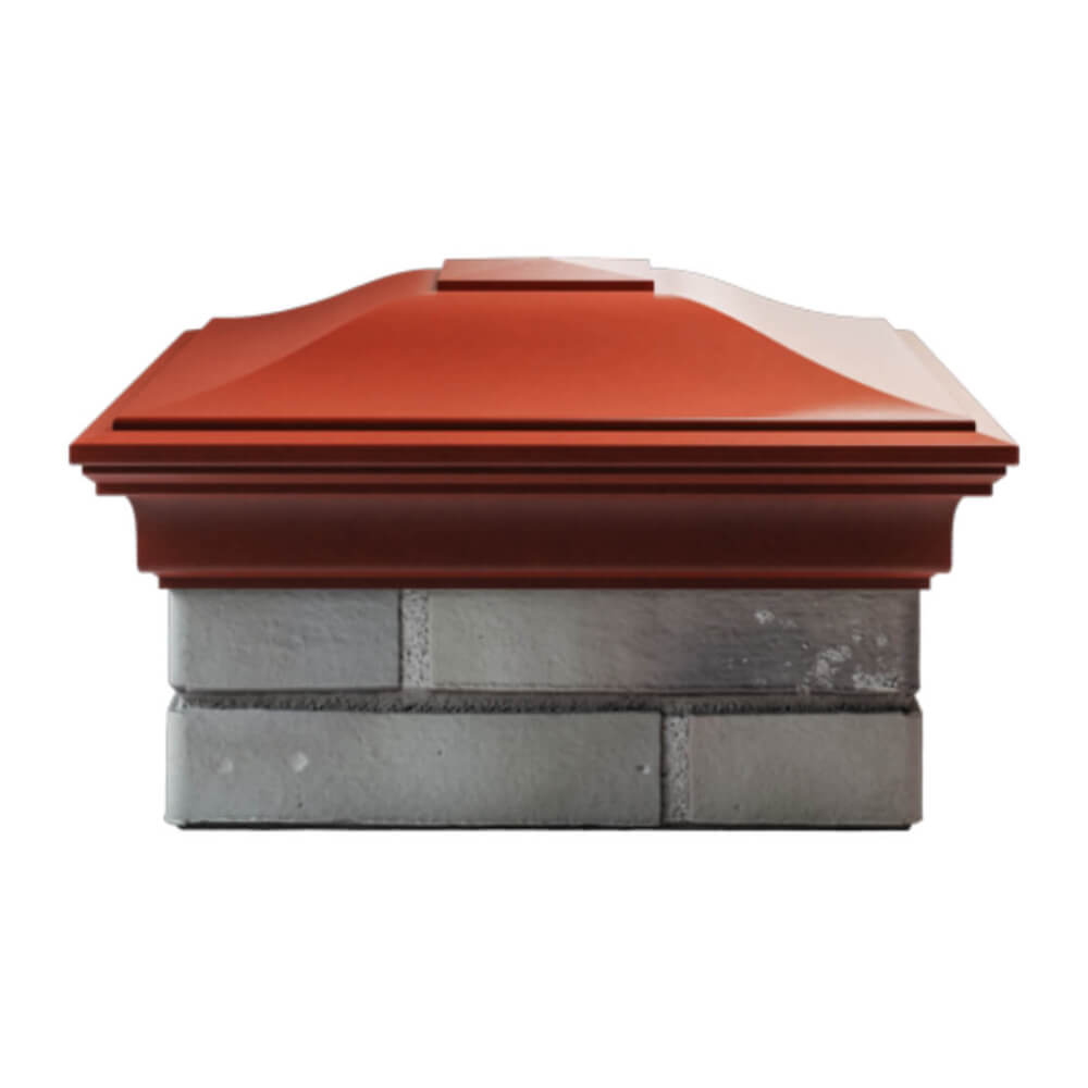 Колпак Zking Монблан Красный на столб 1.5х1.5 еврокирпича 0.7НФ (355х355мм) Химки фото