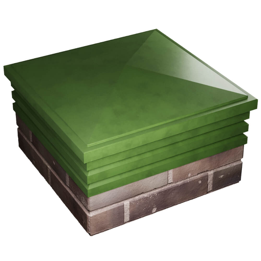 Колпак Zking Бона ХайТек Зеленый на столб 2х2 кирпича (513х513мм) в Химках фото