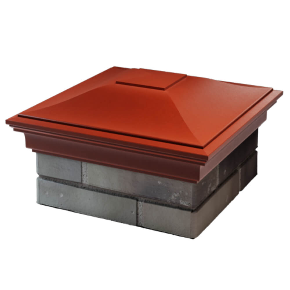 Колпак Zking Монблан Красный на столб 1.5х1.5 кирпича (385х385мм) в Химках фото