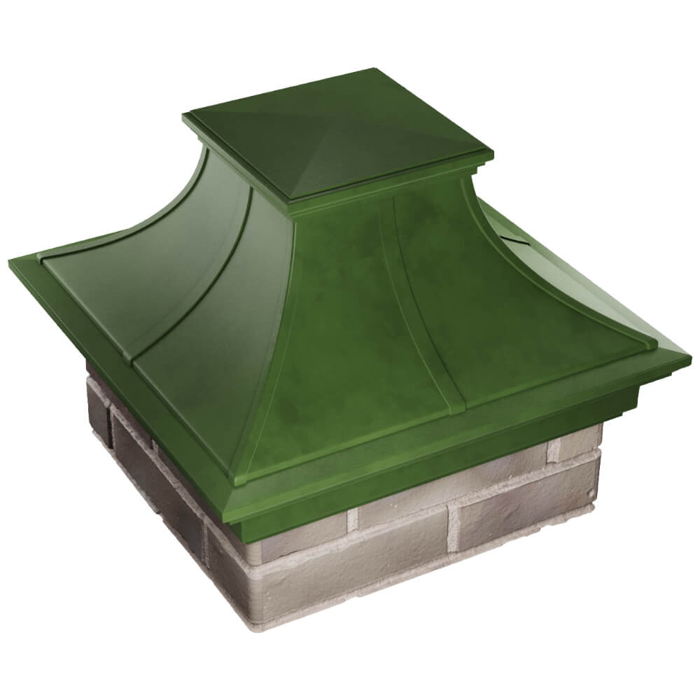 Колпак Zking Монблан Премиум Зеленый на столб 1.5х1.5 кирпича (385х385мм) в Химках фото