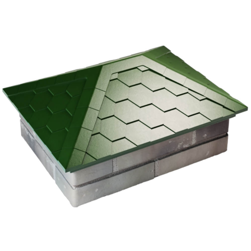 Колпак Zking Эверест Зеленый на столб 2х1.5 кирпича (520х390мм) Химки фото