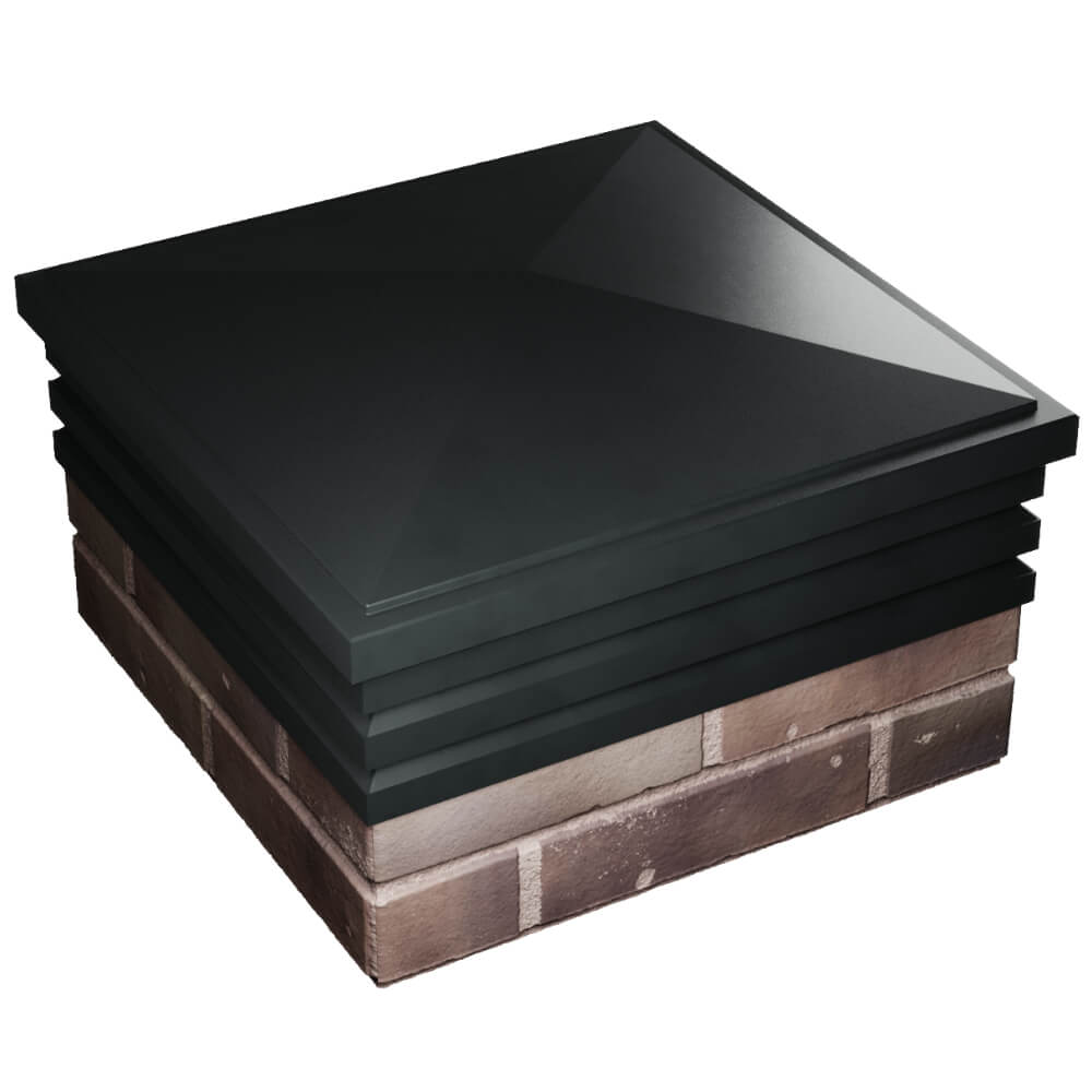 Колпак Zking Бона ХайТек Черный на столб 2х2 кирпича (513х513мм) в Химках фото