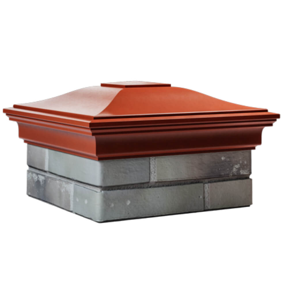 Колпак Zking Монблан Красный на столб 1.5х1.5 кирпича (385х385мм) в Химках фото