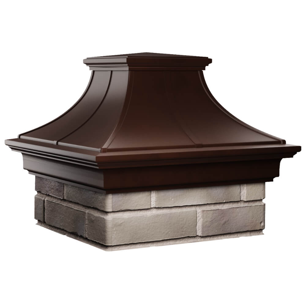 Колпак Zking Монблан Премиум Коричневый на столб 1.5х1.5 кирпича (385х385мм) в Химках фото