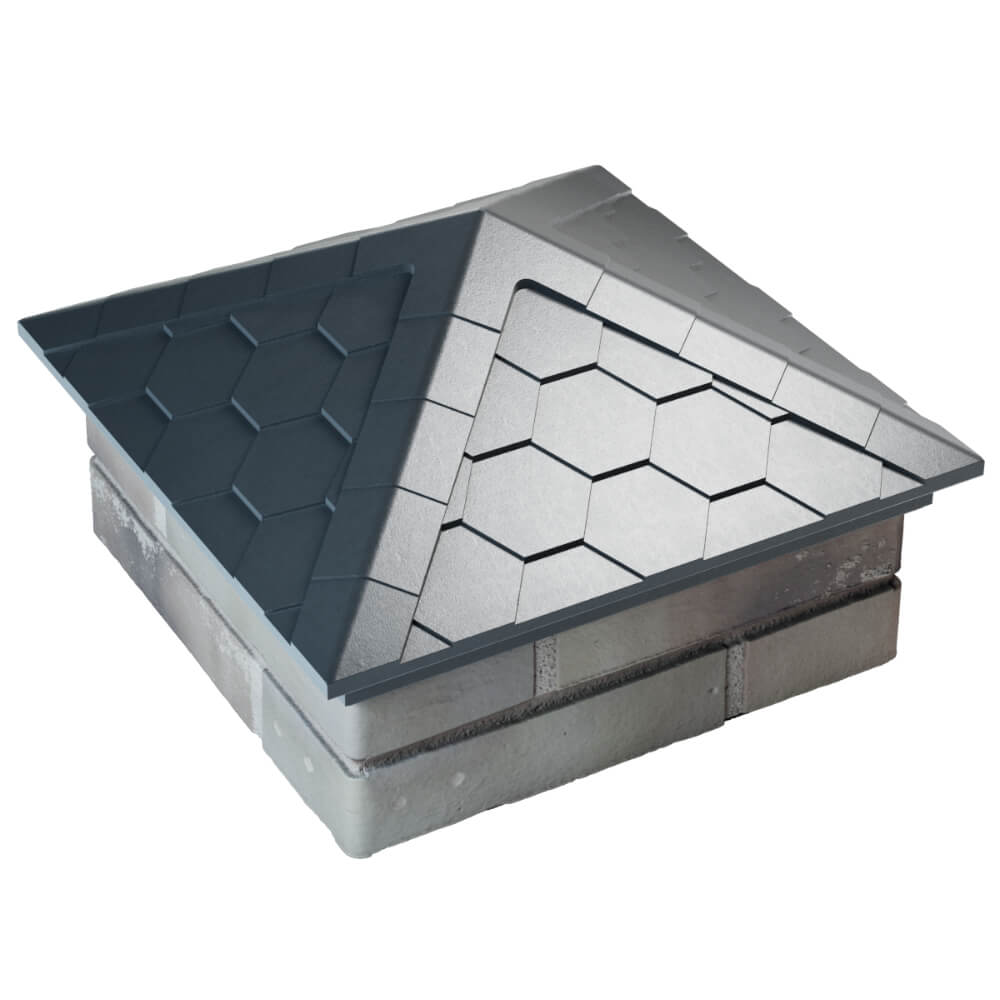 Колпак Zking Эверест Серый на столб 1.5х1.5 кирпича (390х390мм) в Химках фото