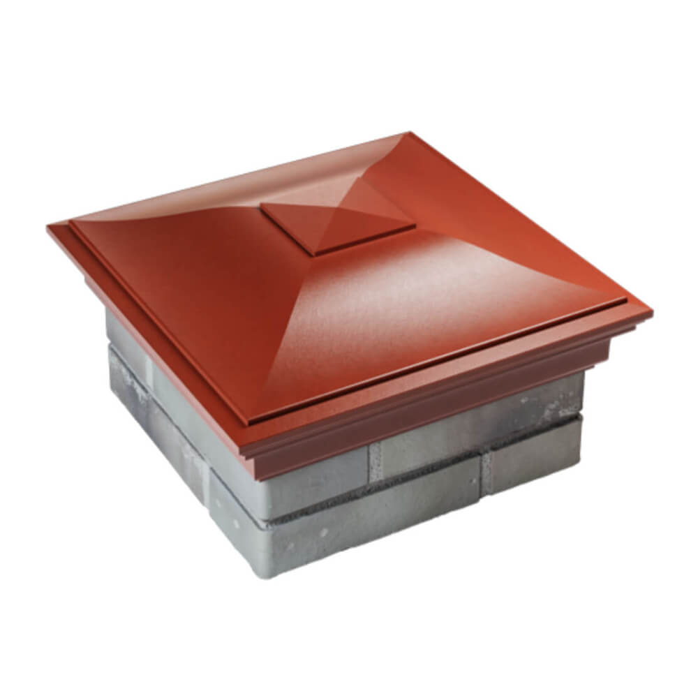 Колпак Zking Монблан Красный на столб 1.5х1.5 еврокирпича 0.7НФ (355х355мм) в Химках фото