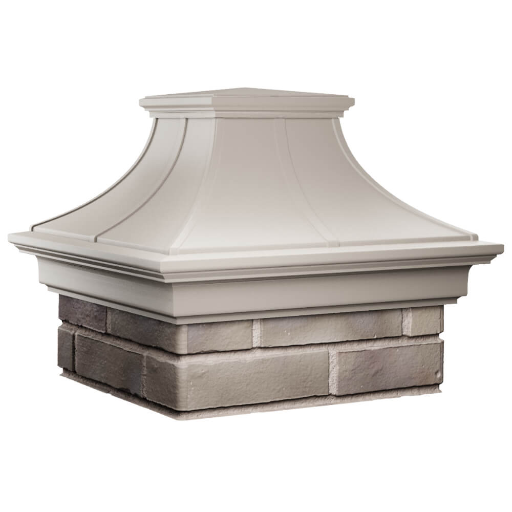 Колпак Zking Монблан Премиум Бежевый на столб 1.5х1.5 кирпича (385х385мм) в Химках фото