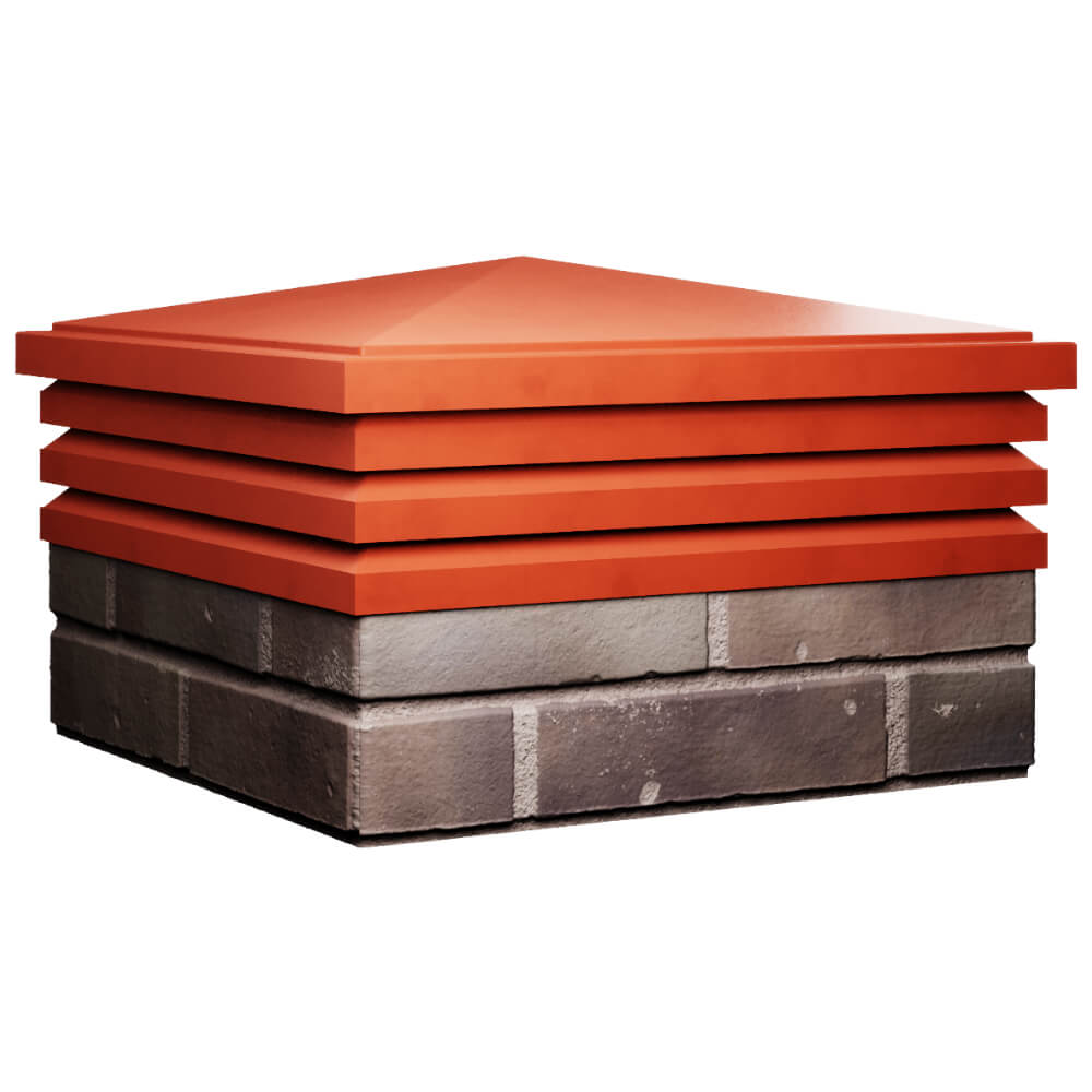 Колпак Zking Бона ХайТек Красный на столб 2х2 кирпича (513х513мм) в Химках фото