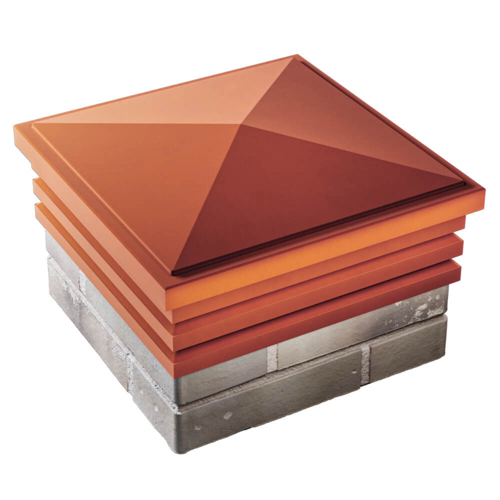 Колпак Zking Бона ХайТек Красный на столб 1.5х1.5 кирпича (385х385мм) в Химках фото