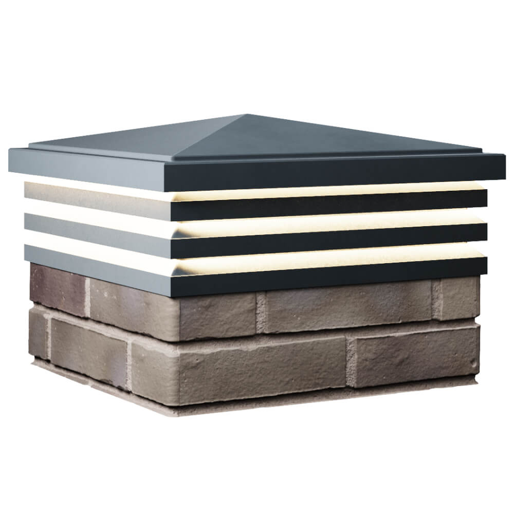 Колпак Zking Бона ХайТек Серый на столб 1.5х1.5 кирпича (385х385мм) с подсветкой в Химках фото