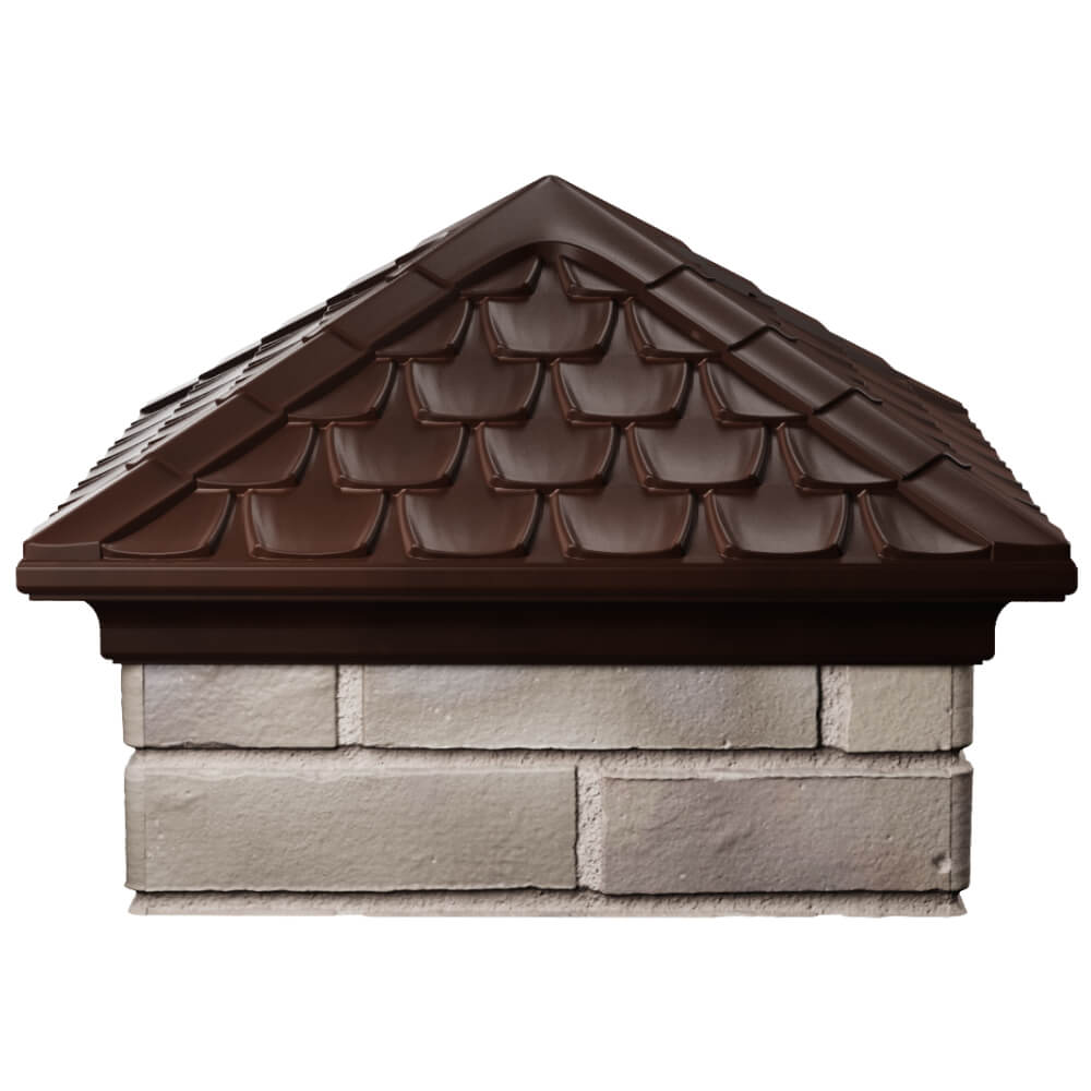 Колпак Zking Эльбрус Коричневый на столб 1.5х1.5 кирпича (385х385мм) Химки фото