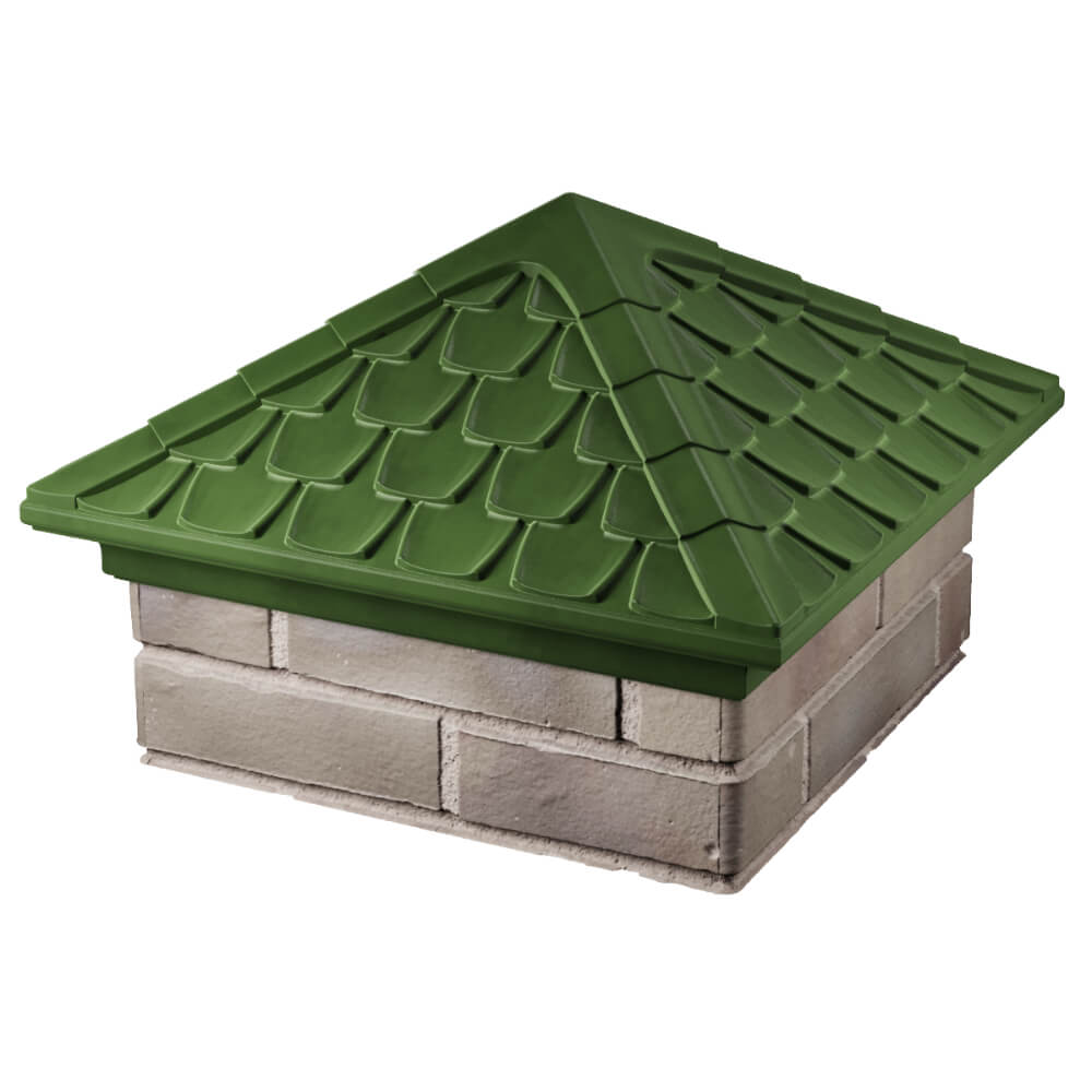 Колпак Zking Эльбрус Зеленый на столб 1.5х1.5 кирпича (385х385мм) в Химках фото