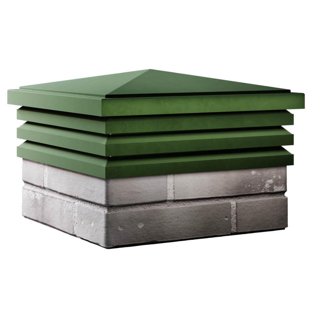 Колпак Zking Бона ХайТек Зеленый на столб 1.5х1.5 кирпича (385х385мм) в Химках фото