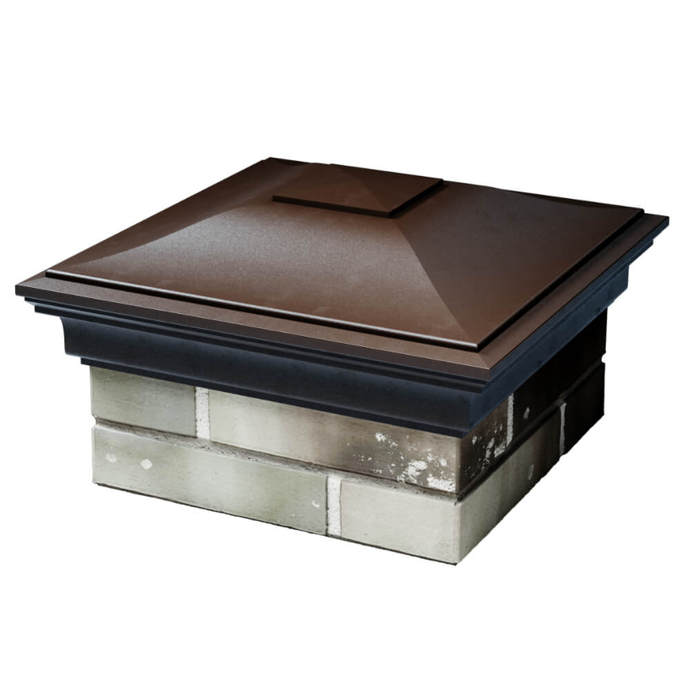 Колпак Zking Монблан Коричневый на столб 1.5х1.5 кирпича (385х385мм) в Химках фото