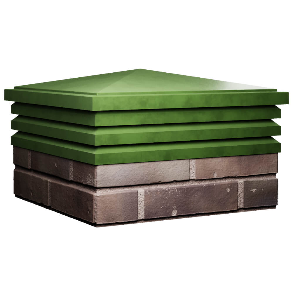 Колпак Zking Бона ХайТек Зеленый на столб 2х2 кирпича (513х513мм) в Химках фото