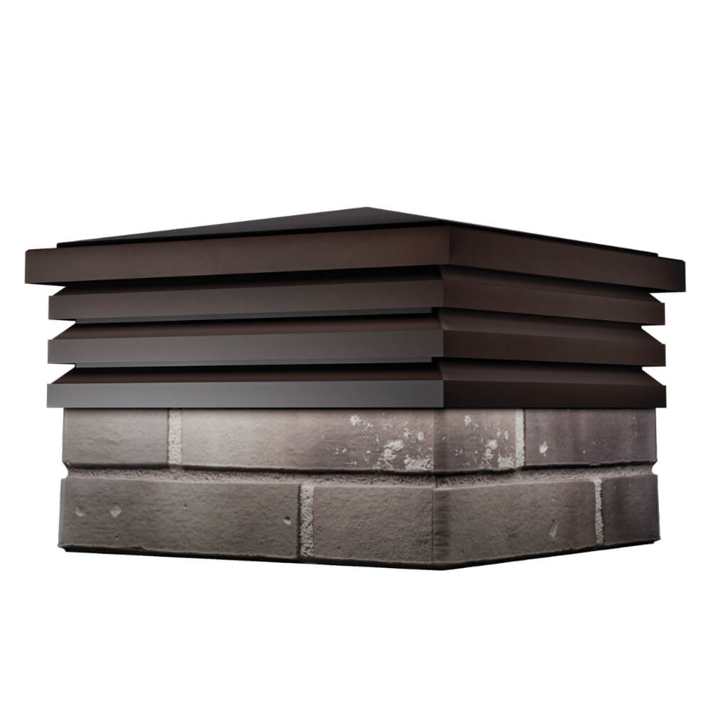 Колпак Zking Бона ХайТек Коричневый на столб 1.5х1.5 кирпича (385х385мм) в Химках фото