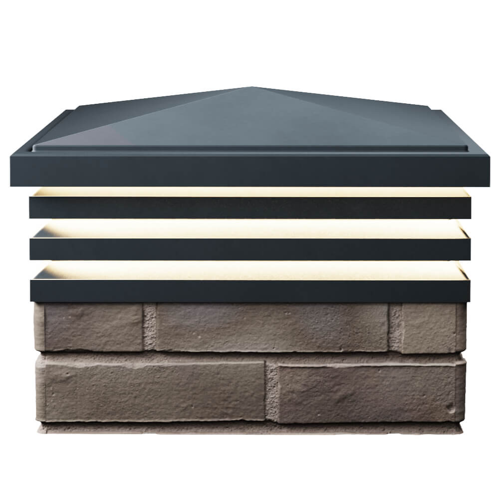 Колпак Zking Бона ХайТек Серый на столб 1.5х1.5 кирпича (385х385мм) с подсветкой в Химках фото