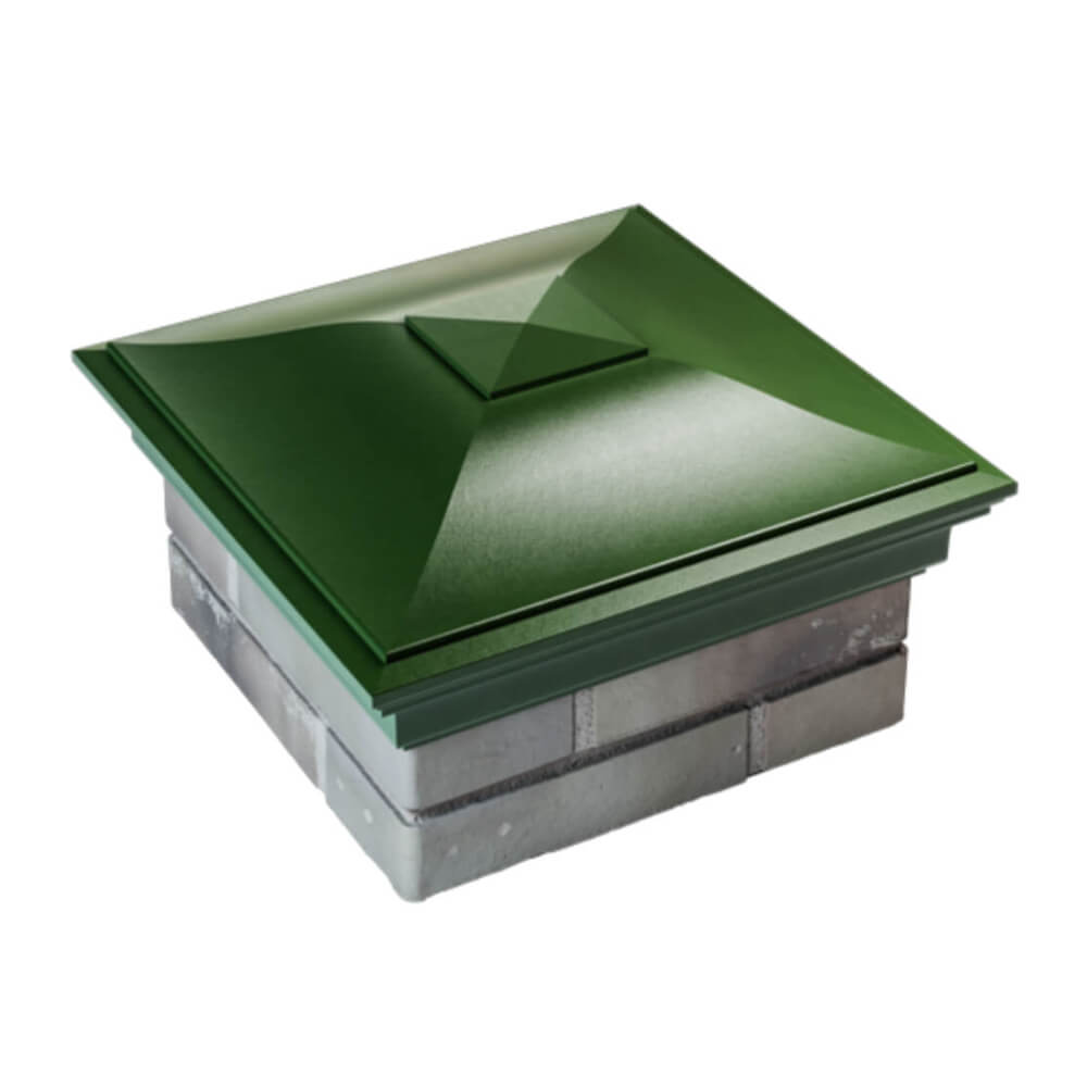 Колпак Zking Монблан Зеленый на столб 1.5х1.5 еврокирпича 0.7НФ (355х355мм) в Химках фото