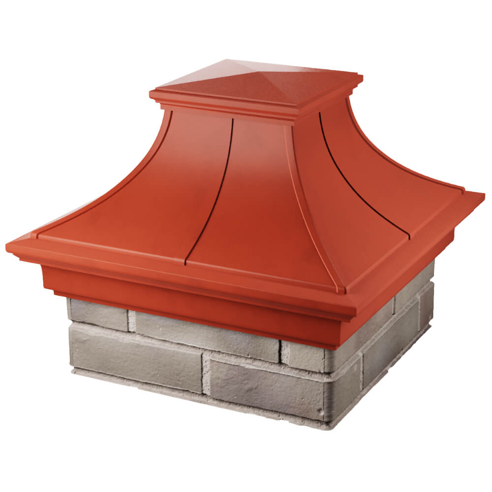 Колпак Zking Монблан Премиум Красный на столб 1.5х1.5 кирпича (385х385мм) в Химках фото