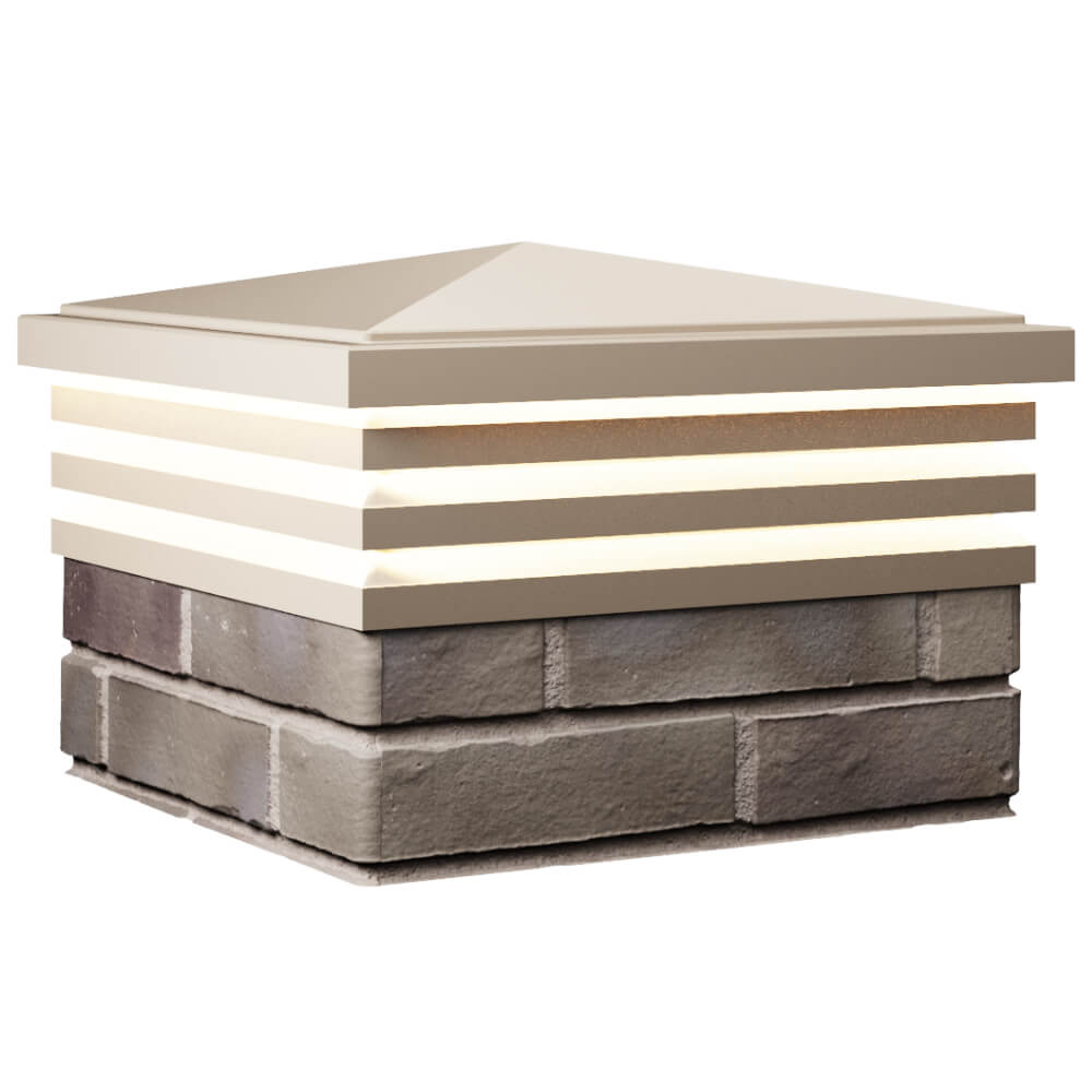 Колпак Zking Бона ХайТек Бежевый на столб 1.5х1.5 кирпича (385х385мм) с подсветкой в Химках фото