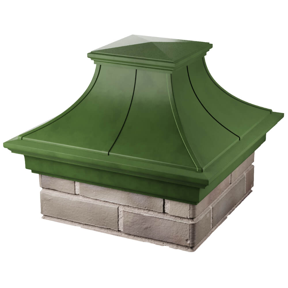 Колпак Zking Монблан Премиум Зеленый на столб 1.5х1.5 кирпича (385х385мм) в Химках фото